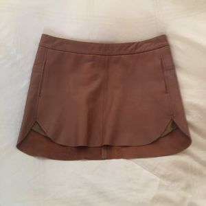 mason brown leather mini skirt from intermix